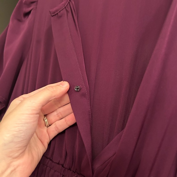Quince Tiered Washable Silk Maxi Dress in Aubergine / Eggplant - Picture 10 of 14